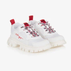 HUGO Teen Boys White Chunky Logo Trainers