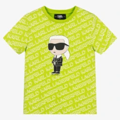 KARL LAGERFELD KIDS Teen Boys Green Cotton Logo T-Shirt