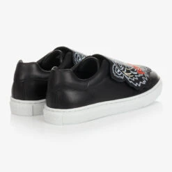 KENZO KIDS Teen Black Leather Trainers -Boss Sale Store kenzo kids teen black leather trainers 438624 75886c31e462527ed32d5601f01f249c4e5d1f8b