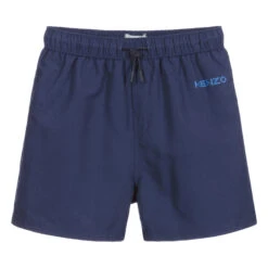 KENZO KIDS Teen Blue Logo Swim Shorts