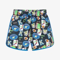 KENZO KIDS Teen Boys Blue Logo Swim Shorts
