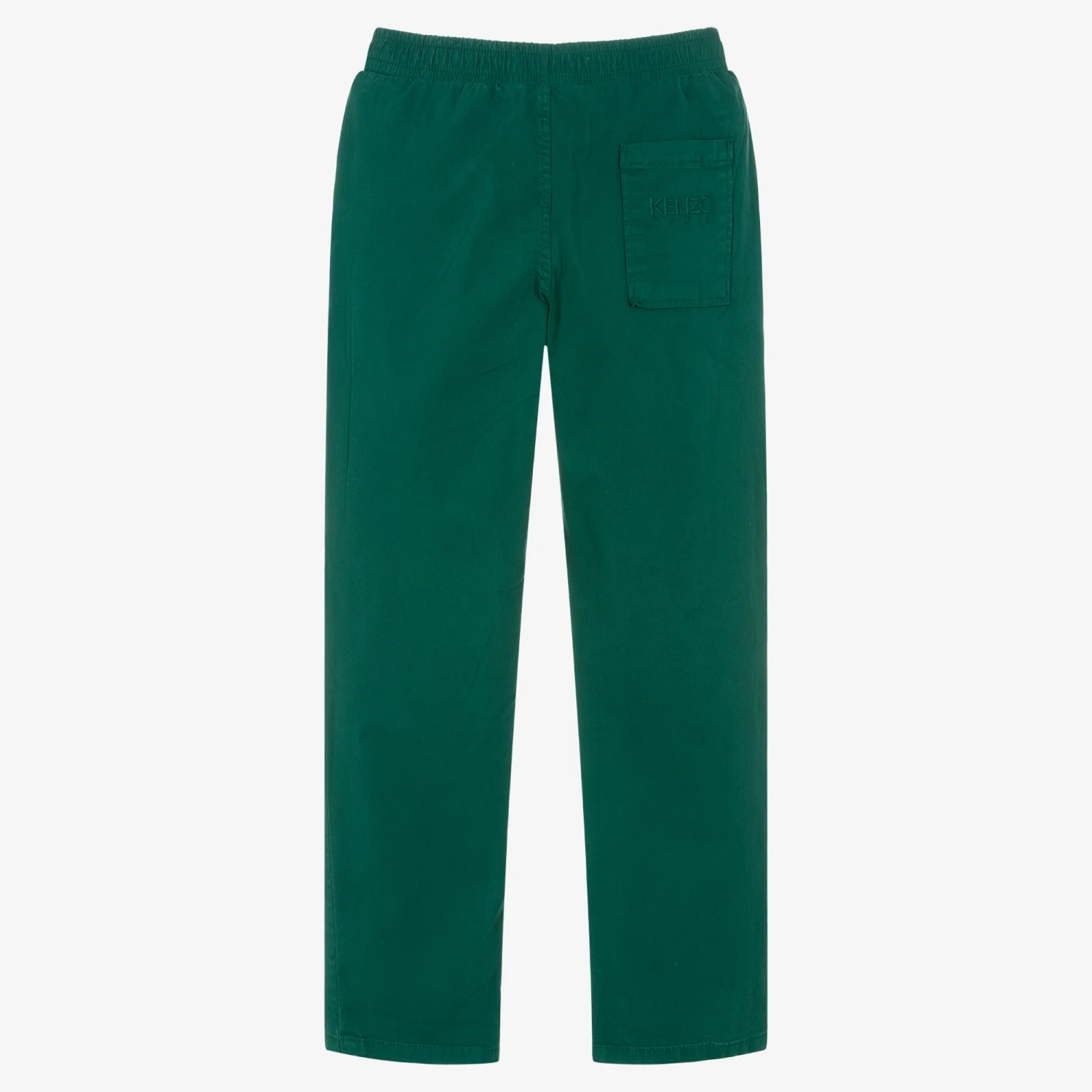 KENZO KIDS Teen Boys Green Cotton Twill Trousers 4 KENZO KIDS Teen Boys Green Cotton Twill Trousers - Image 2