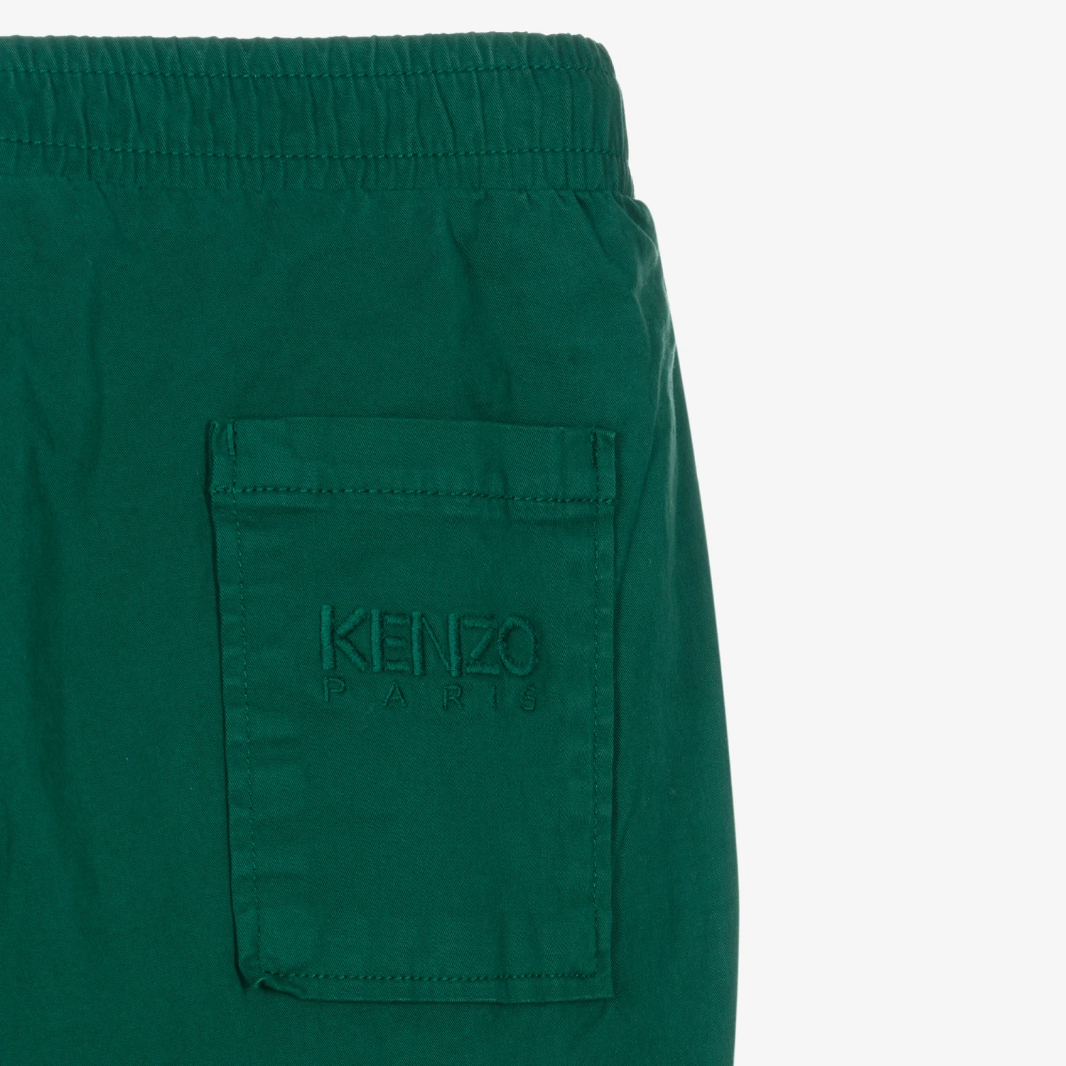 KENZO KIDS Teen Boys Green Cotton Twill Trousers 5 KENZO KIDS Teen Boys Green Cotton Twill Trousers - Image 3