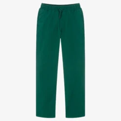 KENZO KIDS Teen Boys Green Cotton Twill Trousers