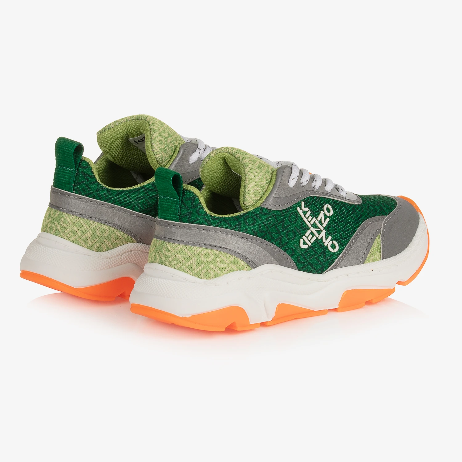 KENZO KIDS Teen Boys Green Logo Sneakers 4 KENZO KIDS Teen Boys Green Logo Sneakers - Image 2