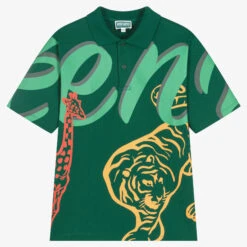 KENZO KIDS Teen Boys Green Polo Shirt