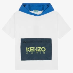 KENZO KIDS Teen Boys White Hooded T-Shirt