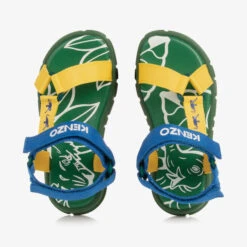 KENZO KIDS Teen Yellow & Green Velcro Sandals -Boss Sale Store kenzo kids teen yellow green velcro sandals 500490 25d0ce5b0e057d031d0dbab846169bdbc430c151