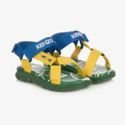 KENZO KIDS Teen Yellow & Green Velcro Sandals