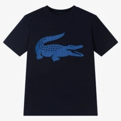 Lacoste Teen Boys Blue Ultra-Dry Logo T-Shirt