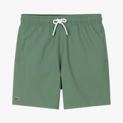 Lacoste Teen Boys Green Logo Swim Shorts