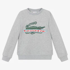 Lacoste Teen Boys Grey Logo Sweatshirt