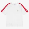 Lacoste Teen White & Red Logo T-Shirt -Boss Sale Store lacoste teen white red logo t shirt 448693 fd12000cc9270410980a7fdd5583b7231229ac44