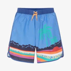 MARC JACOBS Teen Boys Blue Sunset Logo Swim Shorts