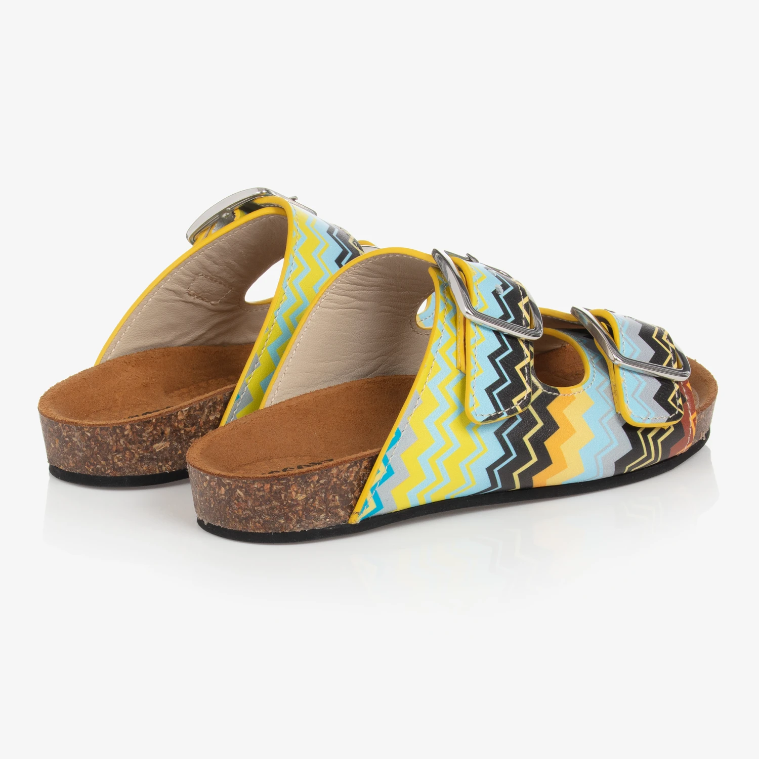 Missoni Teen Blue & Yellow Leather Zigzag Sandals 5 Missoni Teen Blue & Yellow Leather Zigzag Sandals - Image 3