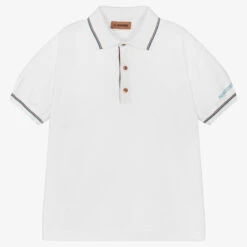 Missoni Teen Boys White Logo Polo T-Shirt