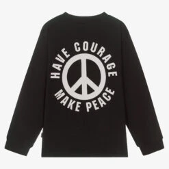 Molo Teen Boys Black Organic Cotton Peace & Courage Top -Boss Sale Store molo teen boys black organic cotton peace courage top 482051 9ccfe054ee60b2b888caf32b157c8531bdf9ae67