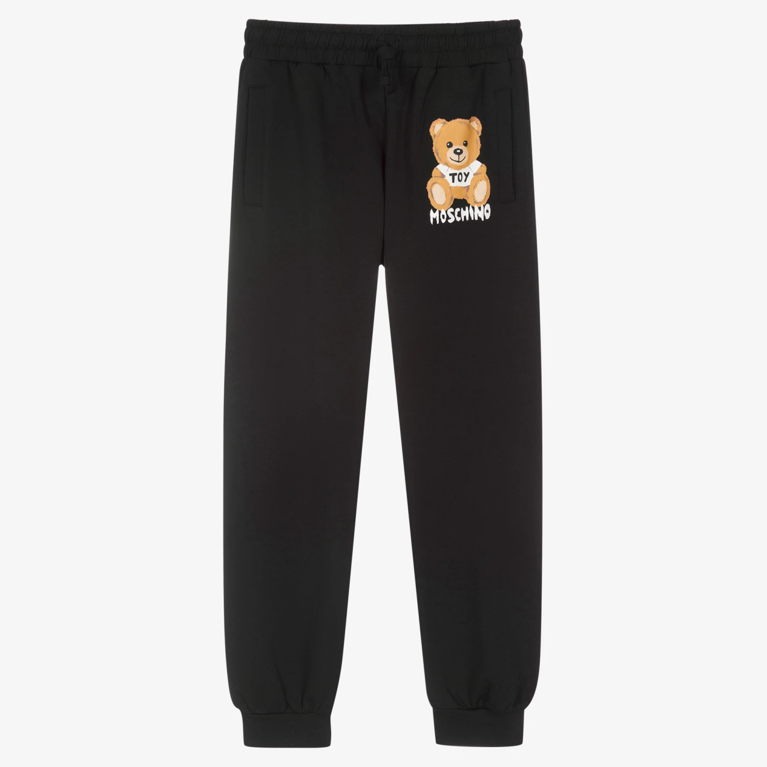 Moschino Kid-Teen Teen Black Cotton Logo Joggers 3 Moschino Kid-Teen Teen Black Cotton Logo Joggers