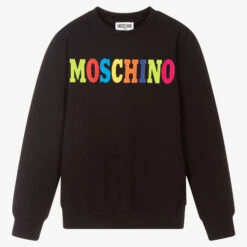 Moschino Kid-Teen Teen Black Cotton Sweatshirt