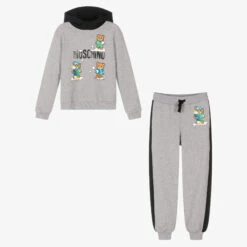 Moschino Kid-Teen Teen Black & Grey Tracksuit