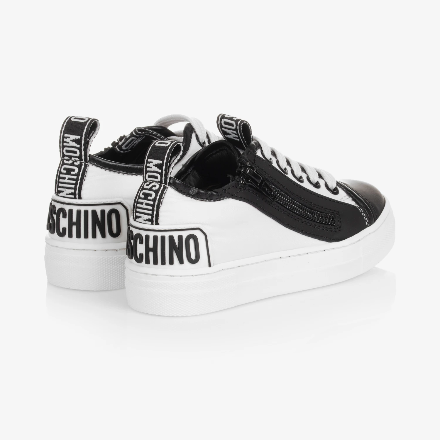 Moschino Kid-Teen Teen Black & Ivory Trainers 4 Moschino Kid-Teen Teen Black & Ivory Trainers - Image 2
