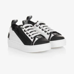 Moschino Kid-Teen Teen Black & Ivory Trainers