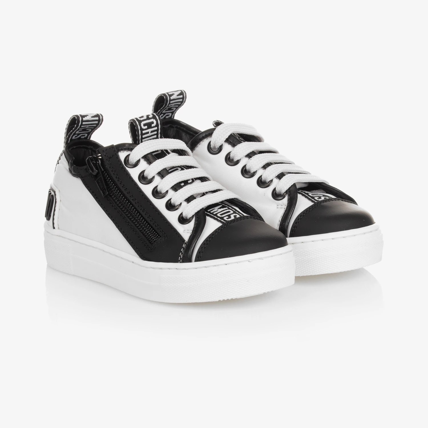 Moschino Kid-Teen Teen Black & Ivory Trainers 3 Moschino Kid-Teen Teen Black & Ivory Trainers