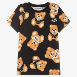 Moschino Kid-Teen Teen Black Teddy T-Shirt