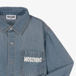 Moschino Kid-Teen Teen Blue Denim Teddy Bear Logo Shirt -Boss Sale Store moschino teen blue denim teddy bear logo shirt 508172 2f63b9a2e480eaaa4172e5690818469a3588f2b5