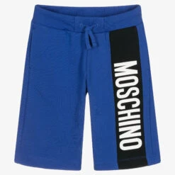 Moschino Kid-Teen Teen Blue Logo Shorts