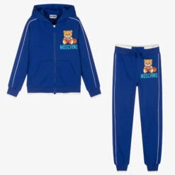 Moschino Kid-Teen Teen Boys Blue Logo Tracksuit