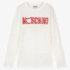 Moschino Kid-Teen Teen Ivory Candy Cane Logo Top -Boss Sale Store moschino teen ivory candy cane logo top 476588 0fb449bcc676728fe0541ad9a6a0d0d6ee248aae
