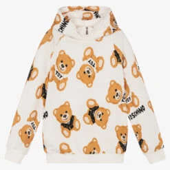 Moschino Kid-Teen Teen Ivory Teddy Bear Hoodie
