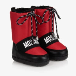 Moschino Kid-Teen Teen Red & Black Snow Boots