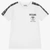 Moschino Kid-Teen Teen White Cotton Logo Tape T-Shirt
