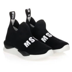 MSGM Teen Black Logo Sock Trainers