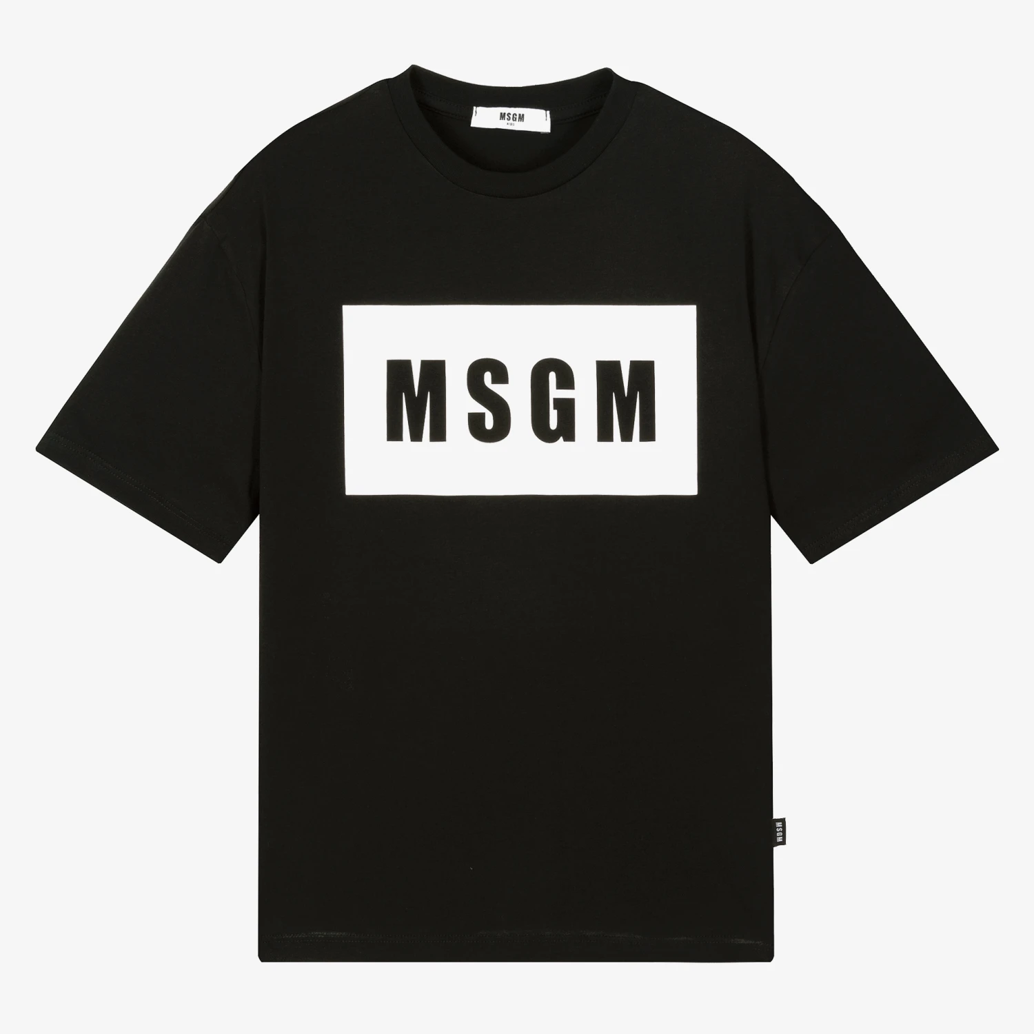 MSGM Teen Black & White Box Logo T-Shirt 3 MSGM Teen Black & White Box Logo T-Shirt