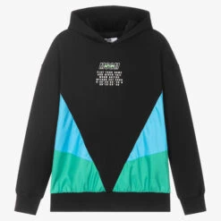MSGM Teen Boys Black Logo Hoodie