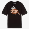 MSGM Teen Boys Black Palm Tree Print T-Shirt