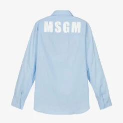 MSGM Teen Boys Blue Cotton Poplin Logo Shirt -Boss Sale Store msgm teen boys blue cotton poplin logo shirt 490272 0fea36d91436239e1d17f900d70ed8e73cc39e2d
