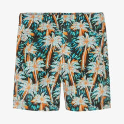 Palm Angels Teen Boys Black Palm Print Shorts