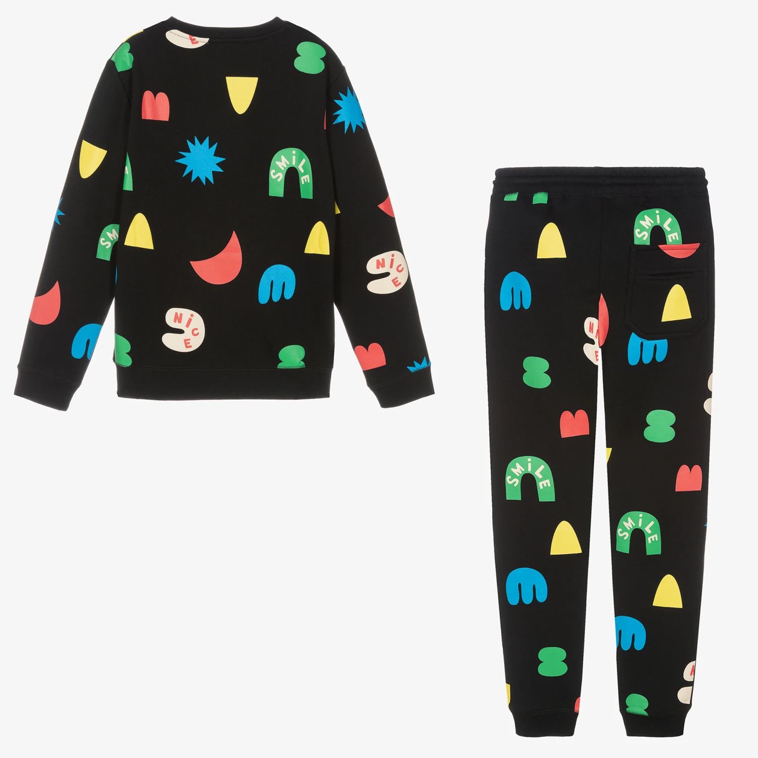 Stella McCartney Kids Teen Black Shape Print Tracksuit 4 Stella McCartney Kids Teen Black Shape Print Tracksuit - Image 2