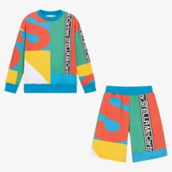 Stella McCartney Kids Teen Boys Cotton Colourful Logo Tracksuit
