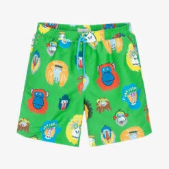 Stella McCartney Kids Teen Boys Green Monkey Swim Shorts