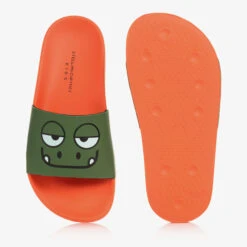Stella McCartney Kids Teen Boys Orange & Green Gecko Sliders -Boss Sale Store stella mccartney kids teen boys orange green gecko sliders 488315 e44c048ac46420758a75bf4d16fa22354b36a60e