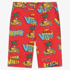 Stella McCartney Kids Teen Boys Red Cotton Shorts
