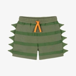 Stella McCartney Kids Teen Boys Striped Green Cotton Shorts
