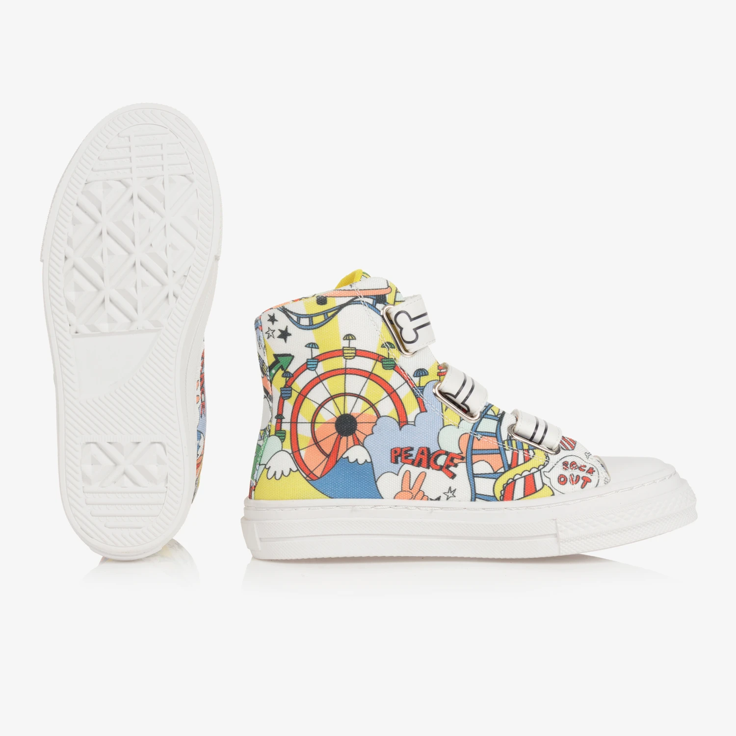 Stella McCartney Kids Teen Boys White Canvas High-Top Trainers 5 Stella McCartney Kids Teen Boys White Canvas High-Top Trainers - Image 3