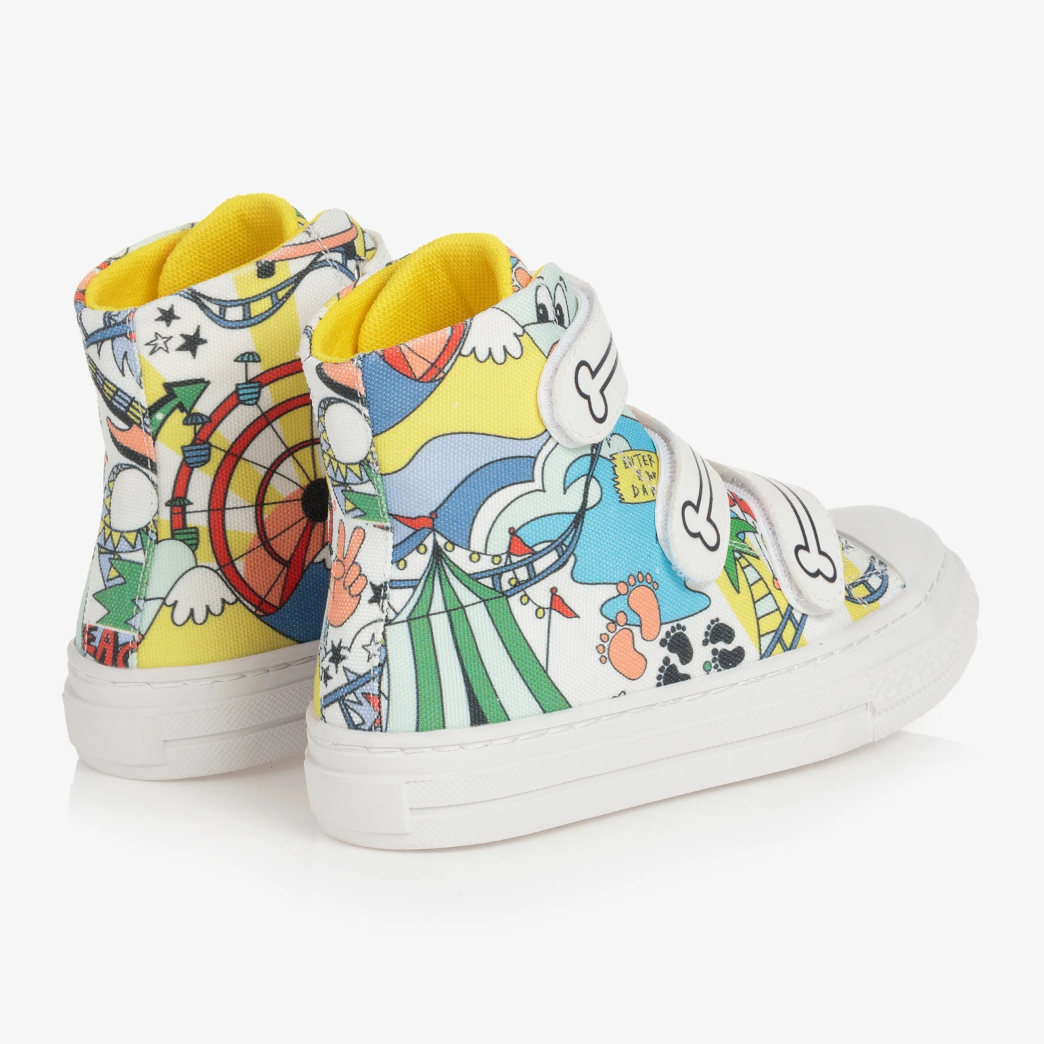 Stella McCartney Kids Teen Boys White Canvas High-Top Trainers 4 Stella McCartney Kids Teen Boys White Canvas High-Top Trainers - Image 2