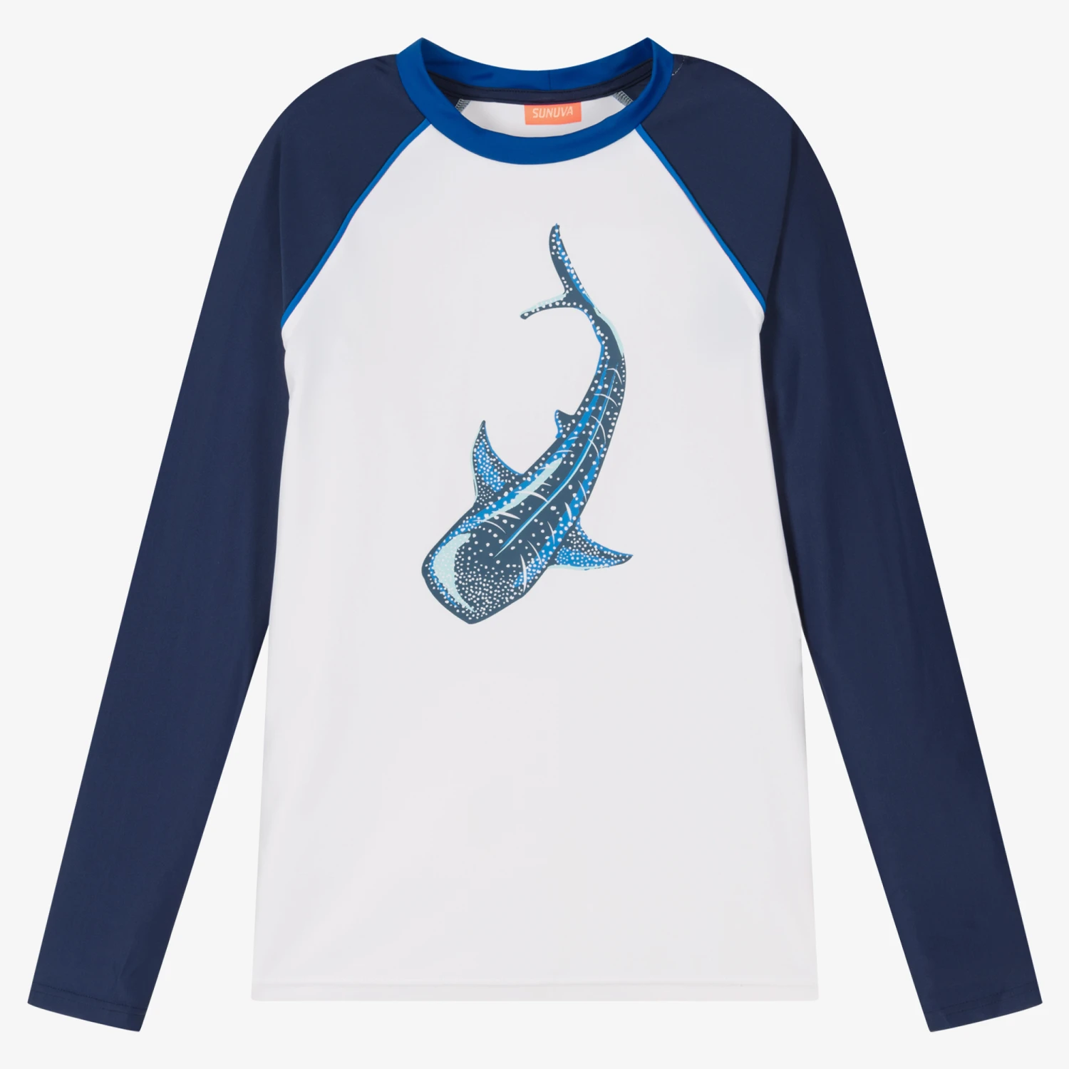 Sunuva Teen Boys White & Blue Shark Swim Top 3 Sunuva Teen Boys White & Blue Shark Swim Top